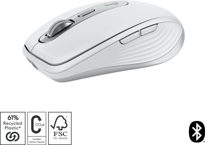 Maus Logitech MX Anywhere 3S, i bardhë