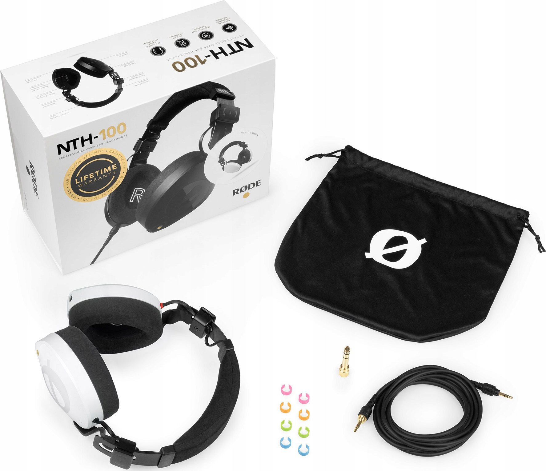 Kufje profesionale Rode NTH100W, over ear, 2024, të bardha