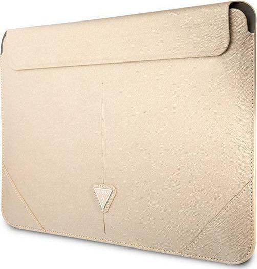 Këllëf tablet dhe laptop Guess Sleeve GUCS14PSATLE, 13-14", lëkurë eko Saffiano, bezhë