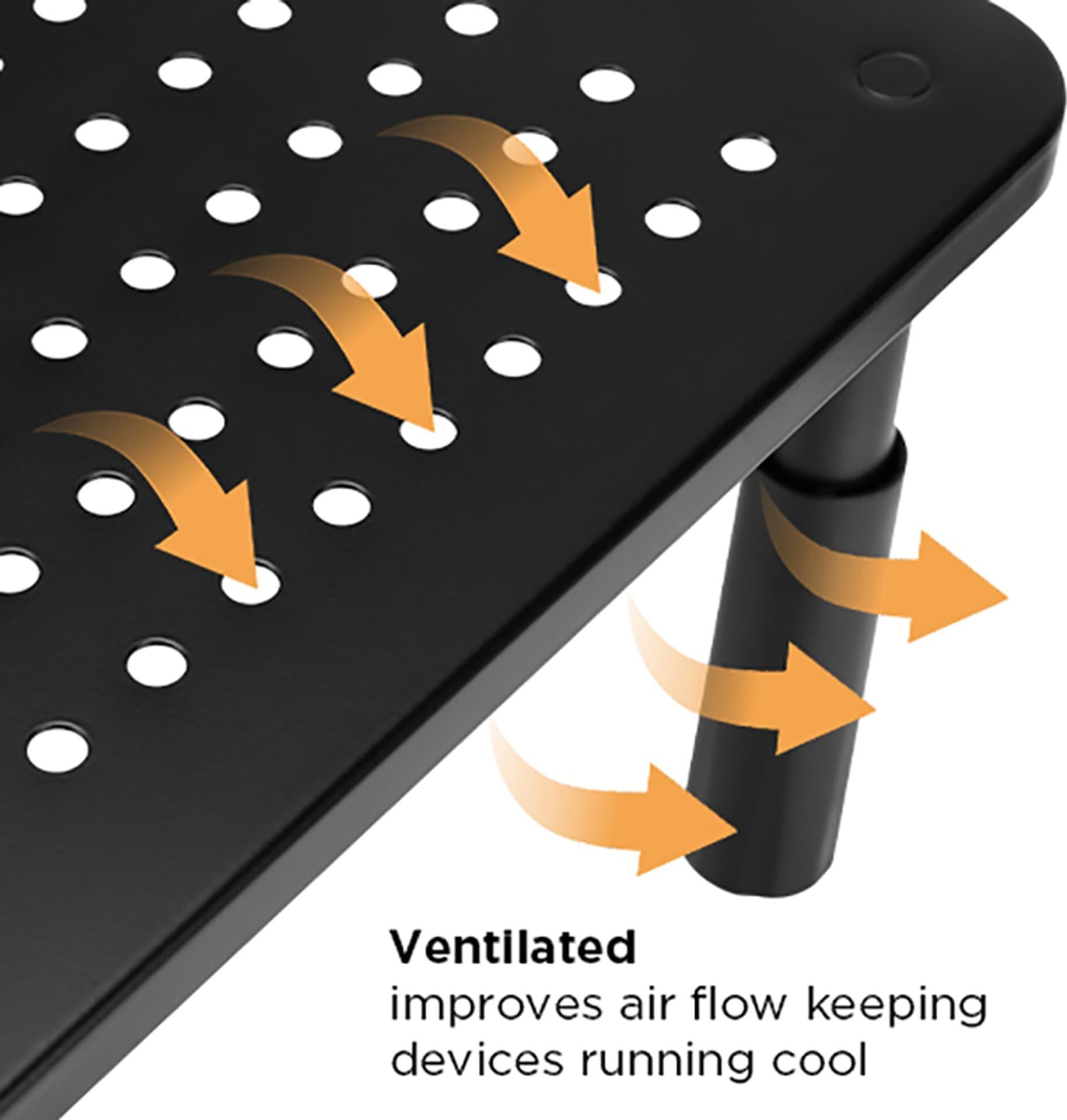 Stendë monitori Powerton WPEMS1, metal, me rregullim lartësie, e zezë