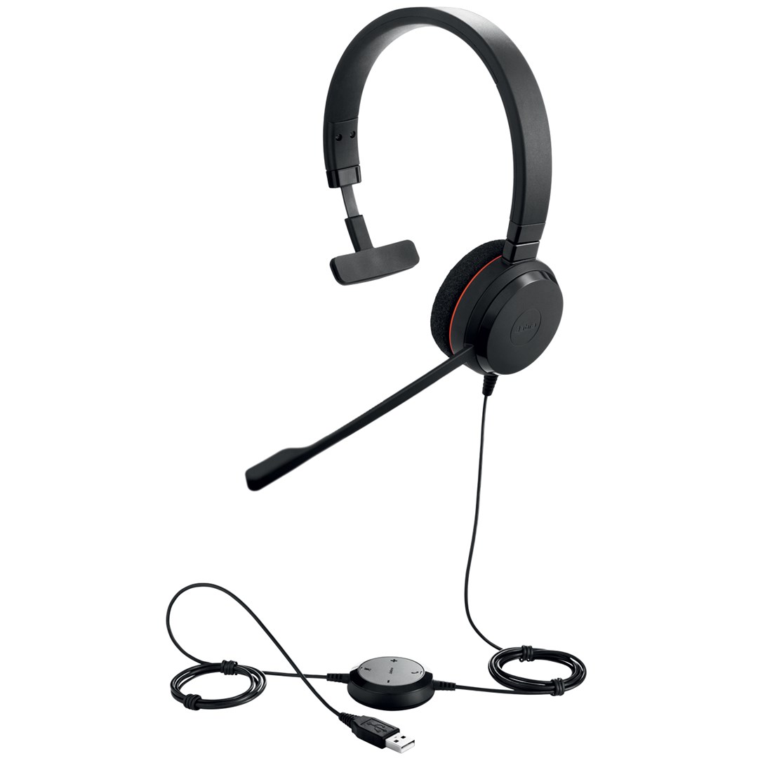 Kufje mono Jabra Evolve 20 UC, USB-A/USB-C/3.5mm, të zeza