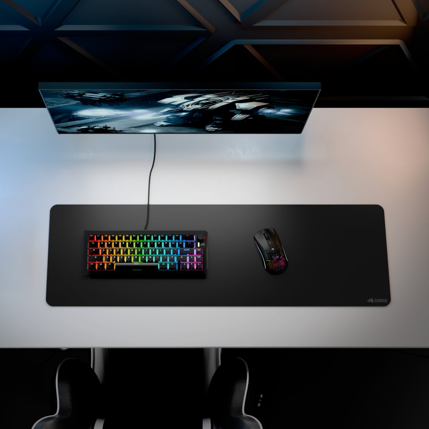 Подлога за глушец гејминг Ducky GMP 2 Edgeless Cloth, L Extended, црна