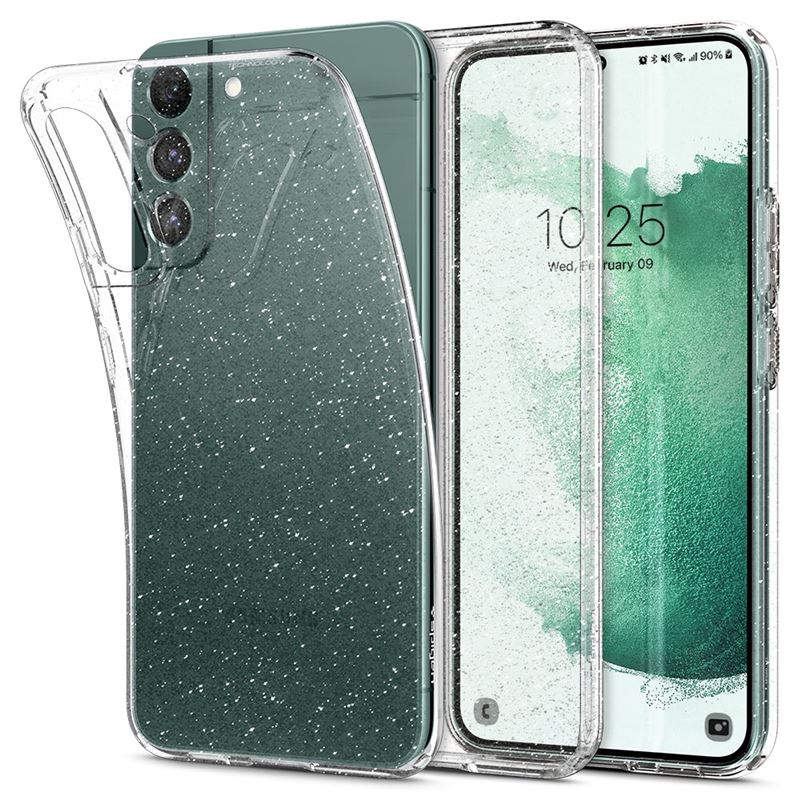 Заштитна маска за мобилен телефон Samsung Galaxy S22 Spigen Liquid Crystal Glitter, транспарентна