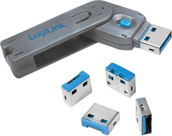 Set bllokues USB LogiLink AU0043, 4 copë, me çelës