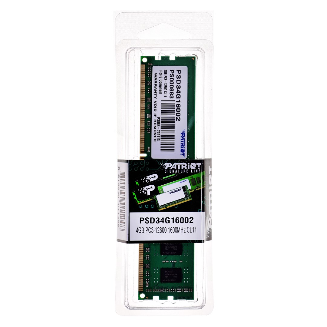 Memorie RAM Patriot Signature Line, 4GB, DDR3, 1600MHz, e zezë