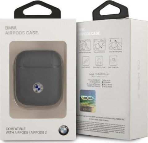 Futrollë BMW Genuine Leather për AirPods 1/2, lëkurë origjinale, blu navy