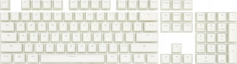 Set keycaps Redragon A130 Scarab, 104 taste PBT Doubleshot, i bardhë