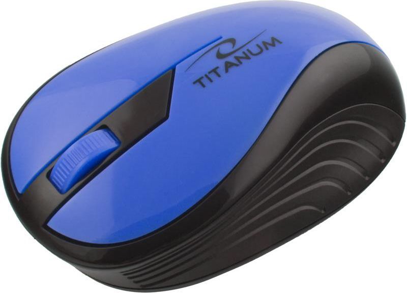 Maus Titanum TM114B, USB, 3 butona, 1000 DPI, wireless, i zi/kaltër