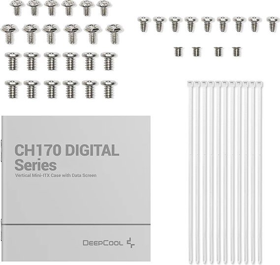 Куќиште за компјутер DeepCool CH170 Digital, Mini ITX, Tower, бело