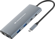 Docking station CONCEPTRONIC DONN06G, 10 në 1, USB 3.2 Gen 1, HDMI, USB-C PD 100W, gri
