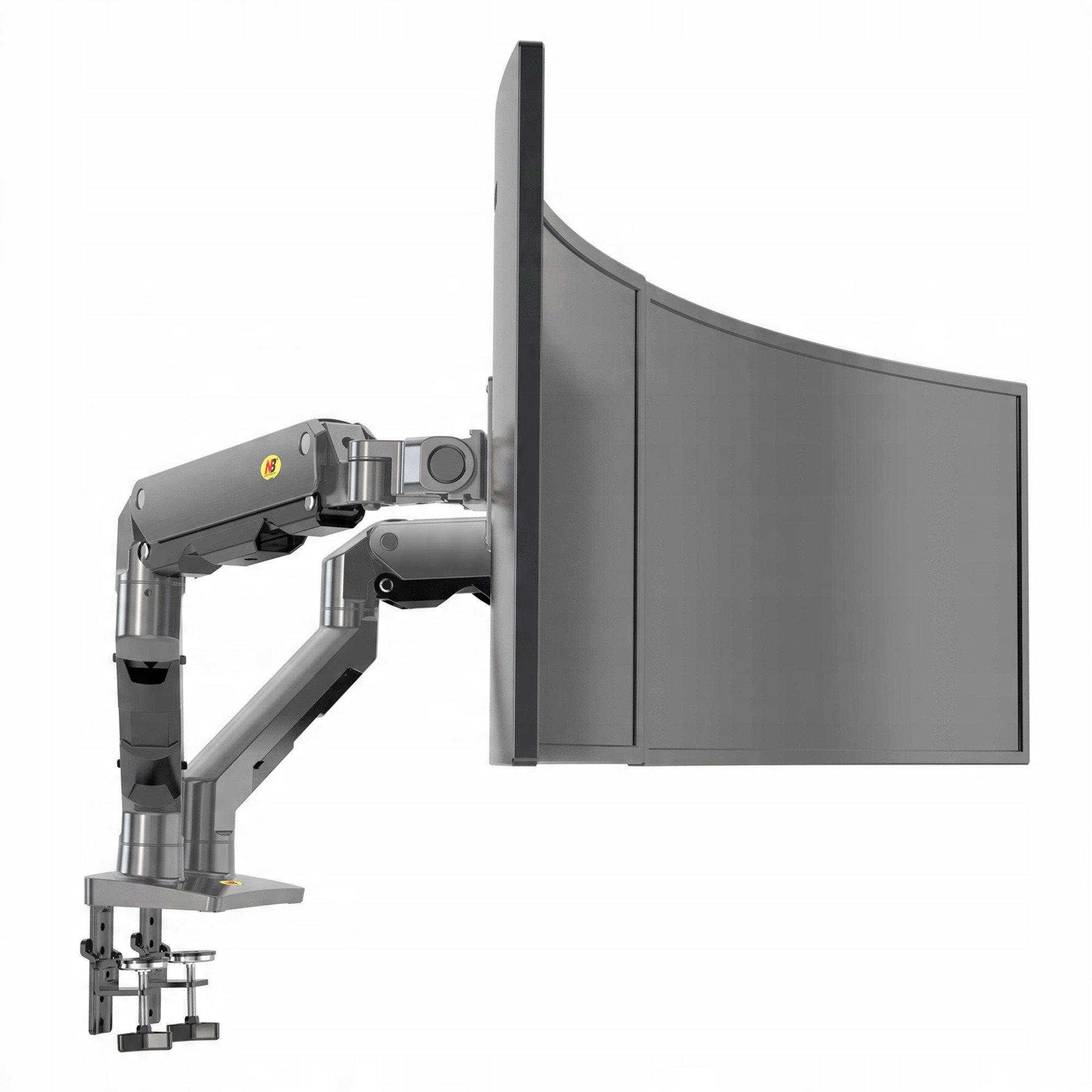 Mbajtëse dyfishe monitorësh NB G65, 27" 34", për monitorë të lakuar, gri gunmetal