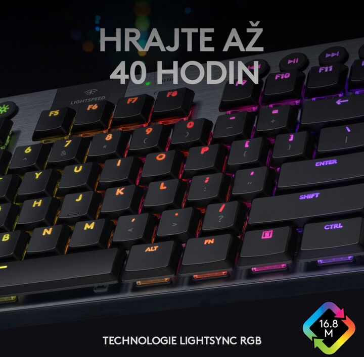 Тастатура Logitech G915 TKL Lightspeed, GL Clicky, САД, црна