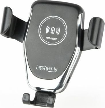 Држач за телефон за автомобил Gembird со Qi полнач, 6.5", 10W, црн