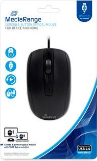Maus MediaRange MROS211, 1000 DPI, USB, црн