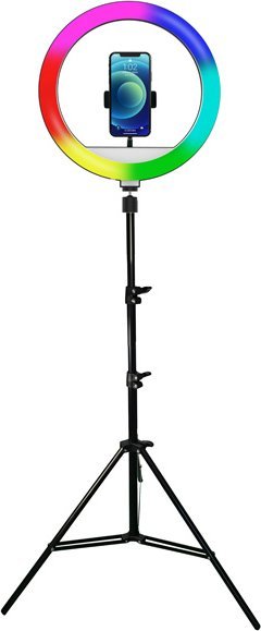 Ring llambë Powerton WPRL2RGB, 13", LED RGB, me tripod