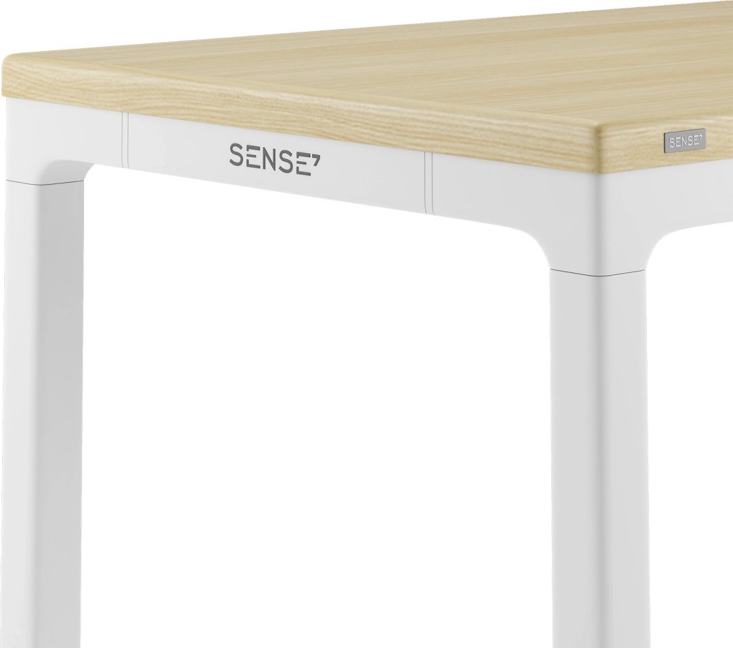 Tavolinë SENSE7 MANMA, 160cm x 80cm, e bardhë/ druri