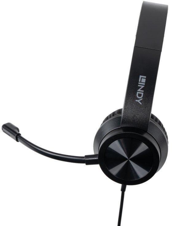 Kufje zyre Lindy USB C Office, me mikrofon, me kabllo, të zeza