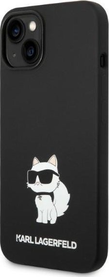 Mbrojtëse telefoni Karl Lagerfeld KLHMP14MSNCHBCK për iPhone 14 Plus, silikon, MagSafe, e zezë