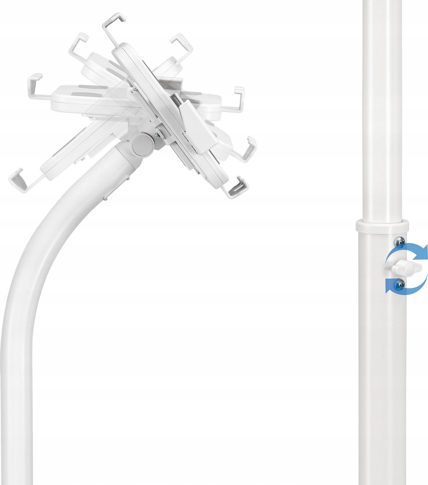 Qëndrim dyshemeje për tablet Techly, 9.7-10.1", me kornizë dhe kyçje, i bardhë