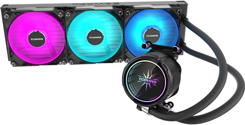 Ftohës ujor për procesor Tcomas LA200 360, radiator 360 mm, ARGB, i zi
