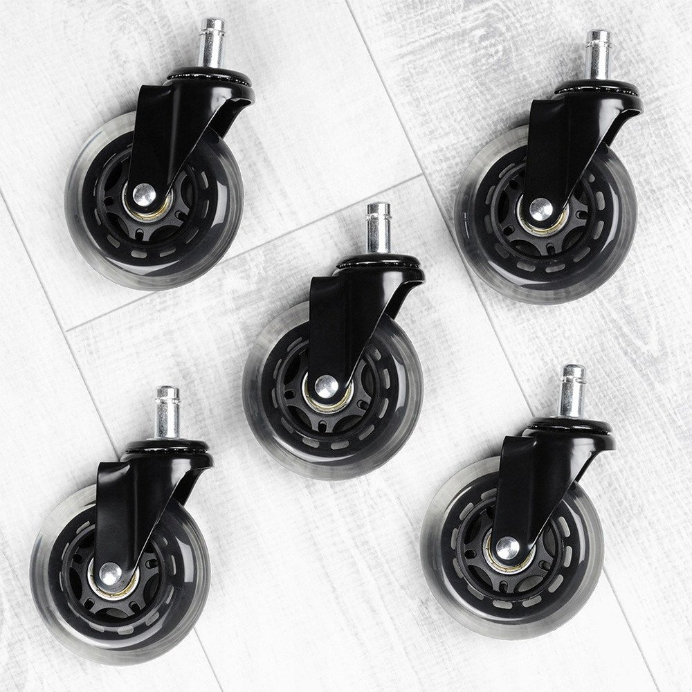 Сет тркала за канцелариска столица General, 5 парчиња, гума, тивко движење