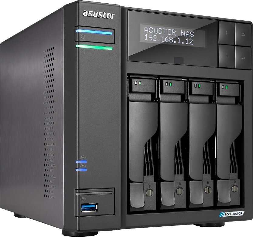NAS сервер Asustor LOCKERSTOR 4 Gen2 AS6704T, 4 слотови, 4GB RAM, сива