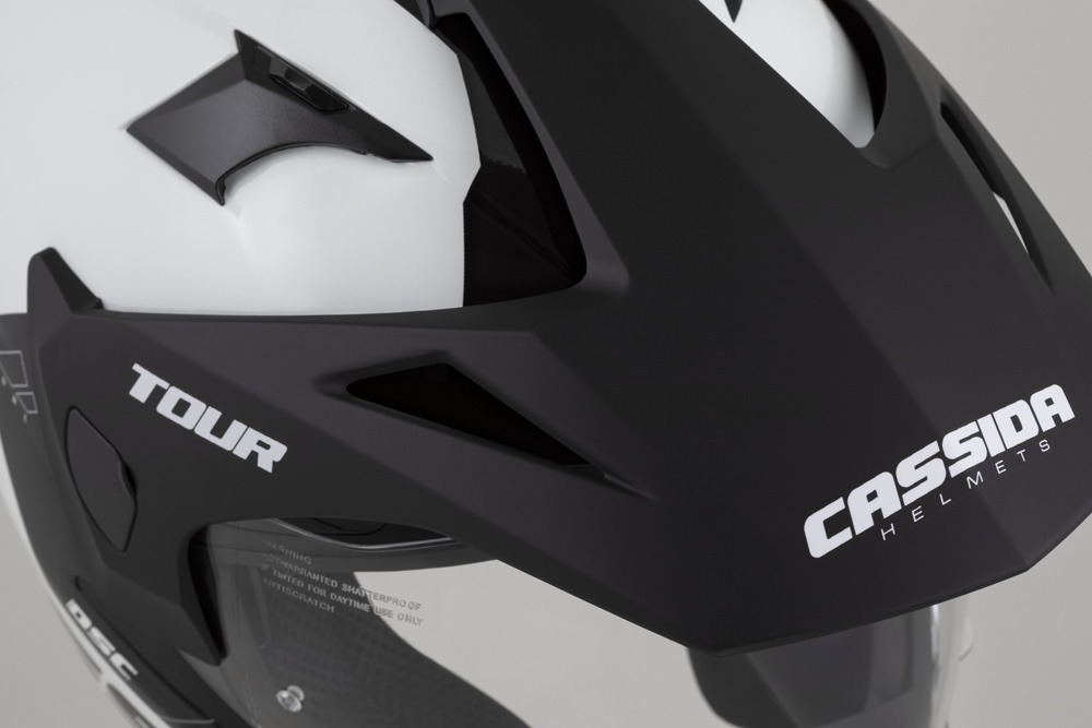 Helmetë moto CASSIDA Tour 2.0 Dual, ECE 22.06, Pinlock ready, e bardhë e zezë