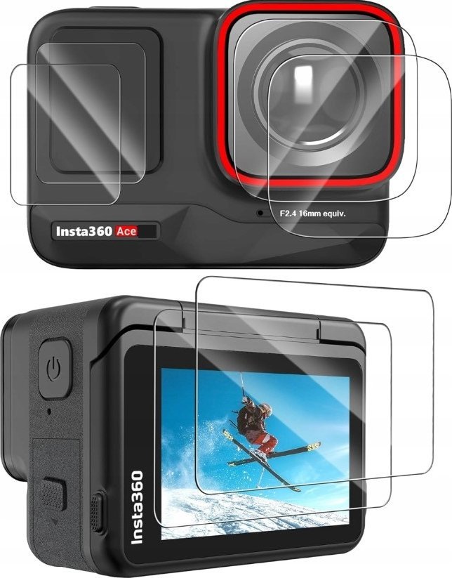 Set mbrojtës SunnyLife për Insta360 Ace, kapakë lente dhe ekran LCD, transparent