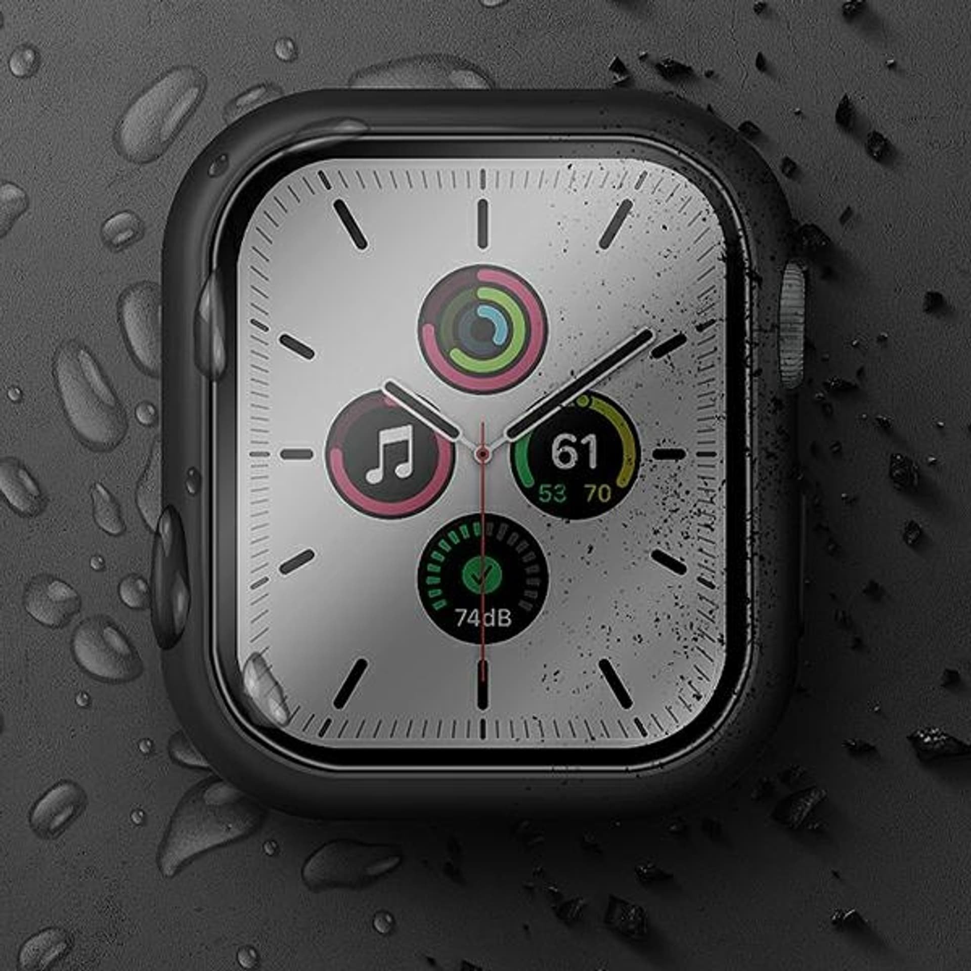 Kapak mbrojtës Uniq Nautic për Apple Watch 7/8 45mm, xham i temperuar, IP68, i zi