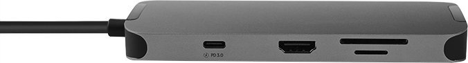 Stacion dokimi Chieftec DSC-901, USB-C, HDMI dhe Gigabit Ethernet, gri titanium