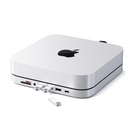 Mbajtëse dhe Hub Satechi USB-C për Mac Mini, e argjendtë