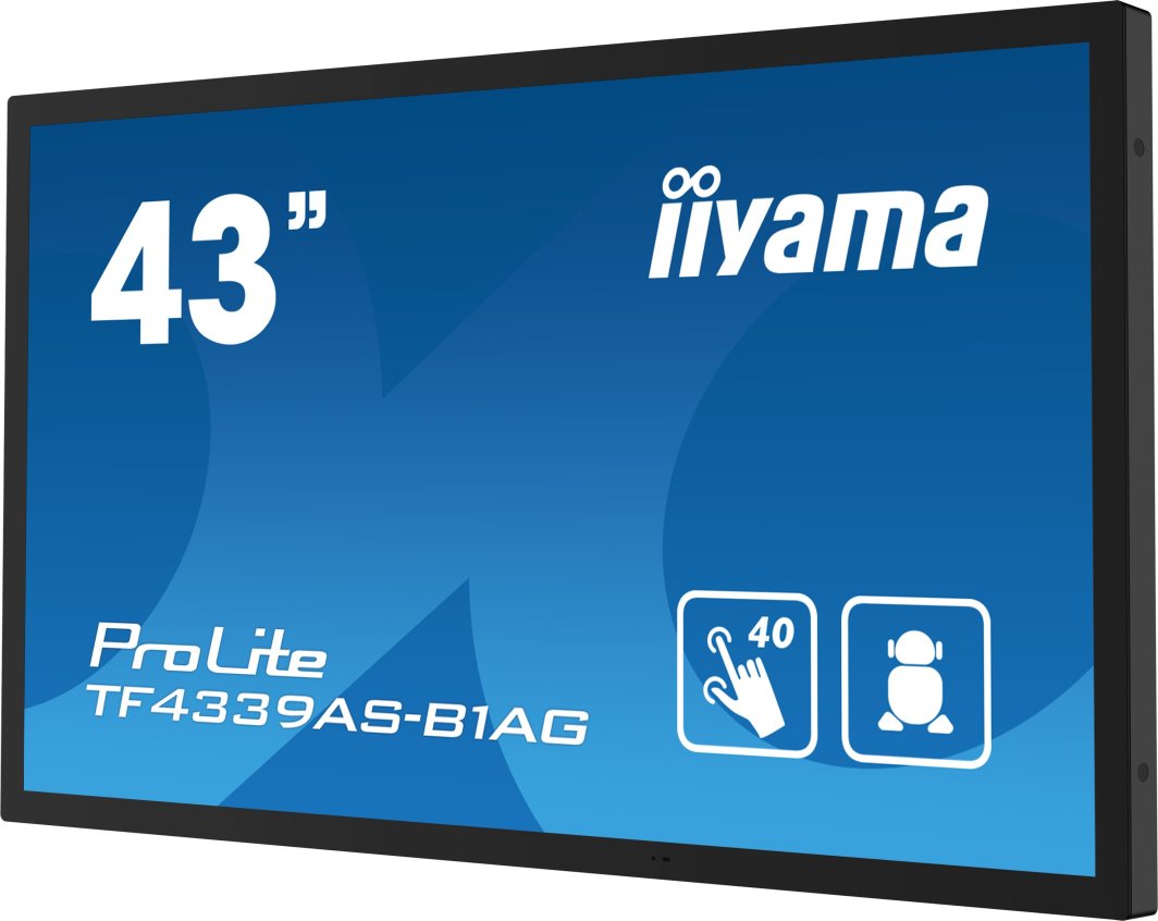 Monitor interaktiv Iiyama TF4339AS-B1AG, 43", 4K Ultra HD, me prekje, i zi