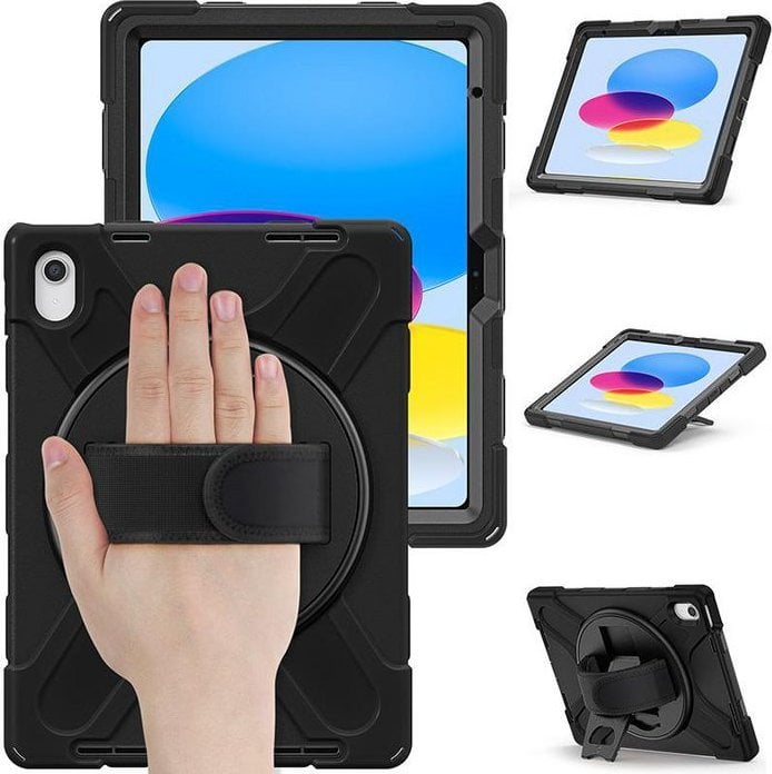 Mbulesë tablet eStuff AUSTIN Defender për iPad 10th Gen 10.9", me qëndrim, e zezë