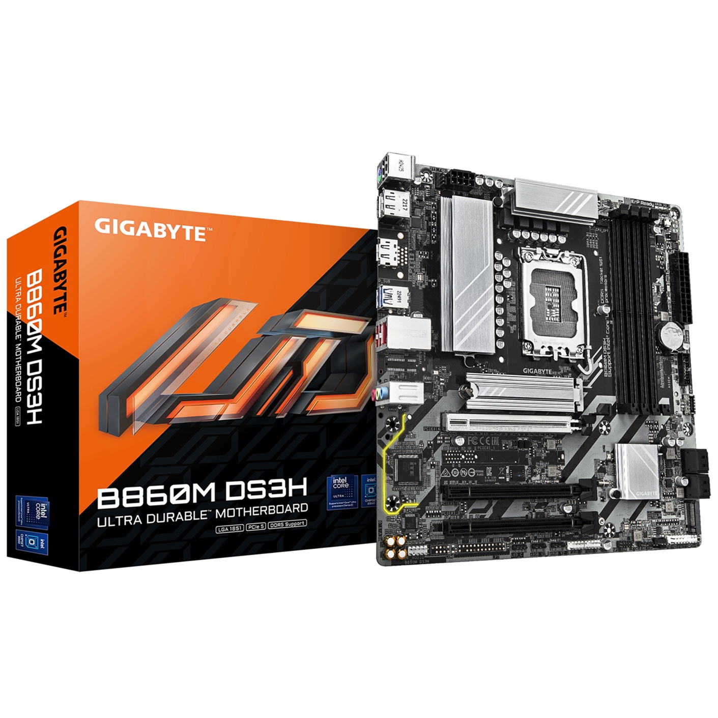 Pllakë amë GIGABYTE B860M DS3H, LGA 1851, DDR5, Micro-ATX, e zezë