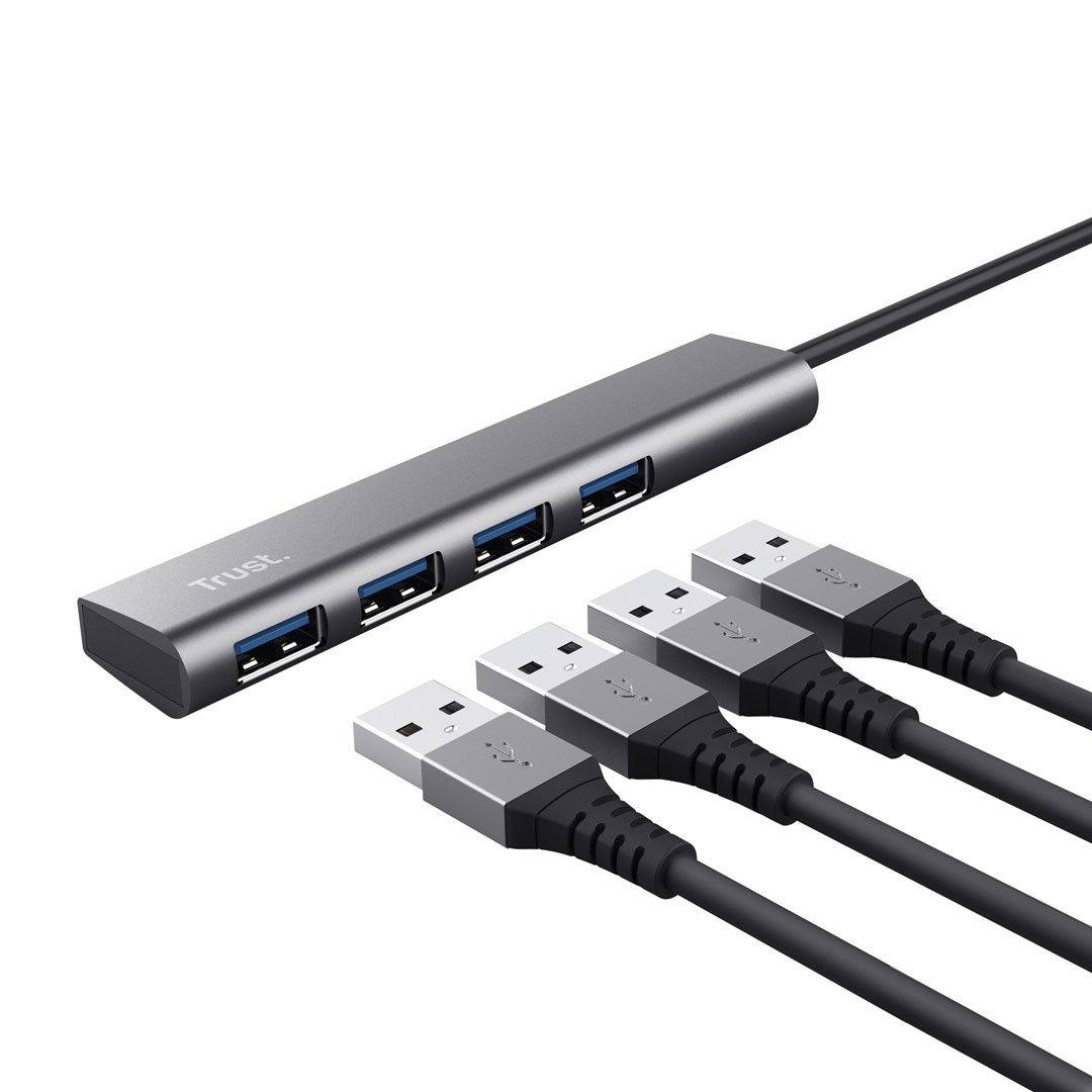 USB Hub Halyx, 4 porta USB 3.2 Gen1, 5Gbps, i argjendtë