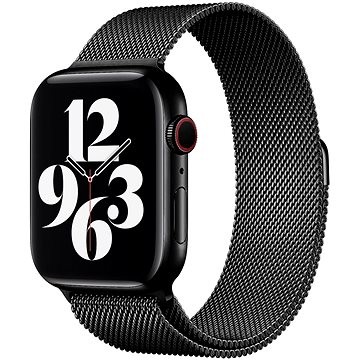 Rrip ore Eternico Elegance Milanese Pro për Apple Watch 38mm 40mm 41mm, çelik inox, i zi