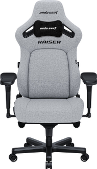 Гејминг столица AndaSeat Kaiser 4 Series XL, материјал лен, интегрирана лумбална поддршка, сиво-сива