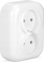 Prizë dyfishe sipërfaqësore EXTENSA MT082, pa tokëzim, IP20, e bardhë me shkëlqim