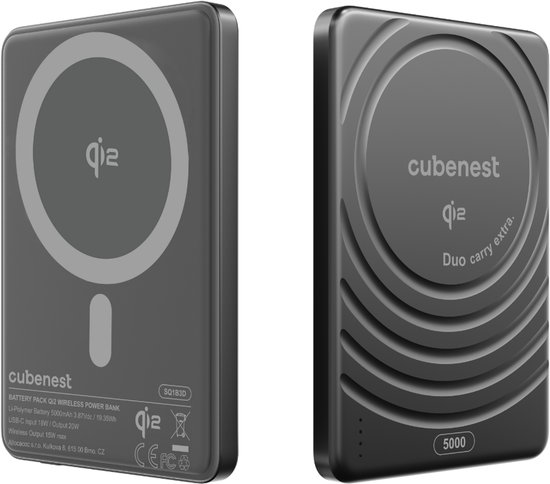 Power Bank Cubenest MagSafe, 5000 mAh, 15W Qi2, i zi