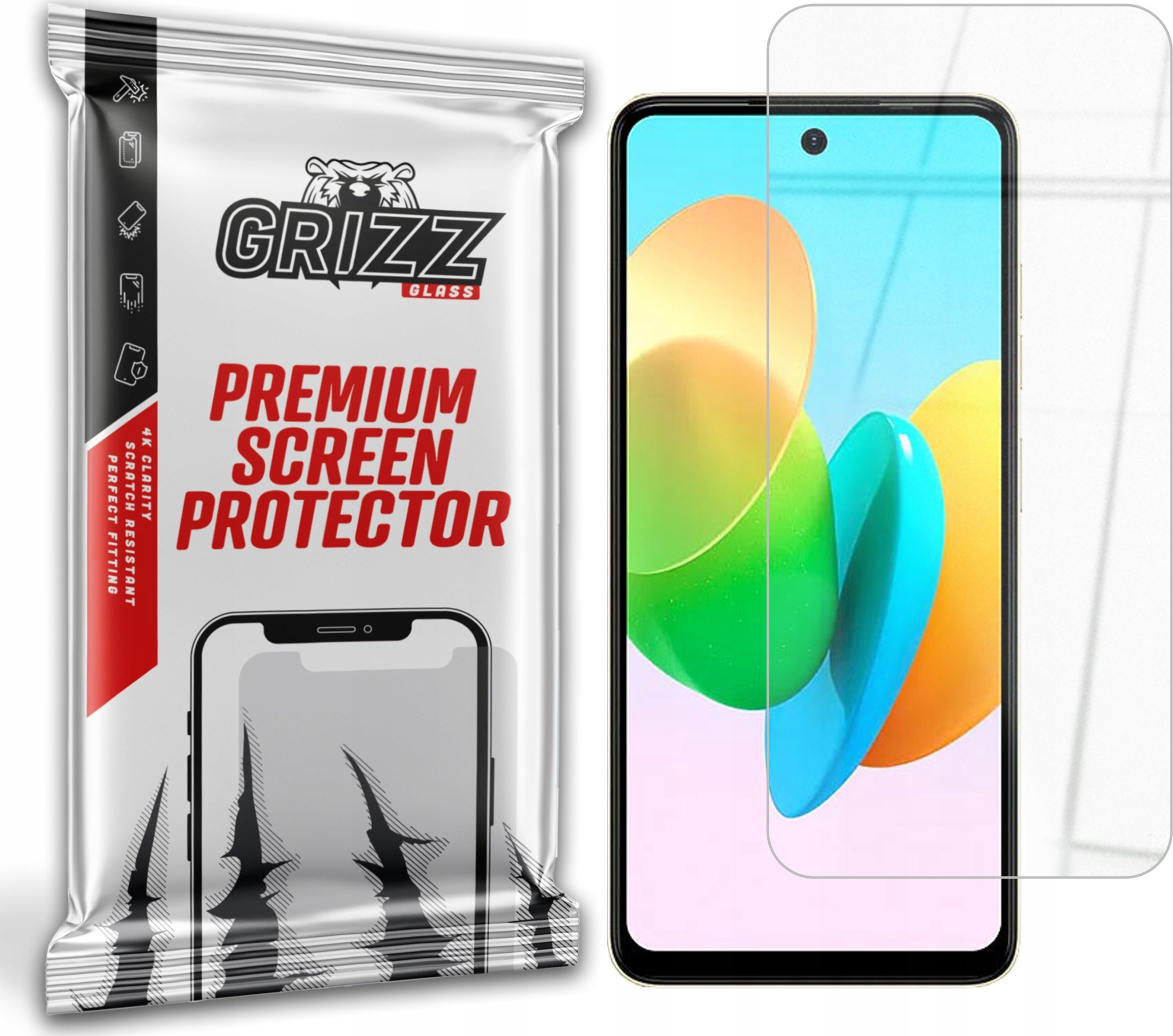 Xham mbrojtës Grizz HybridGlass 9H për Tecno Spark 20P, transparent