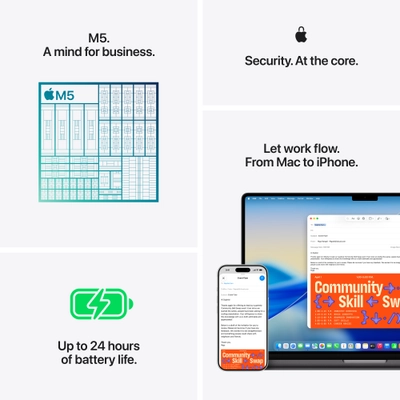 Apple MacBook Pro, 14", M5 10-core, 16GB, 512GB, 10-core GPU, Silver