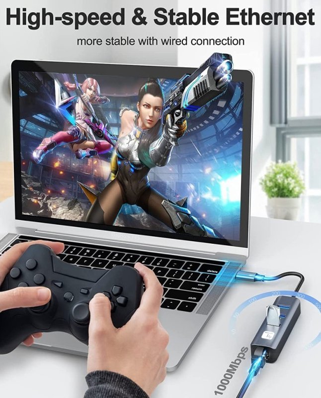 Docking station Techly Idata USB Etgiga3ca, USB C, 3x USB 3.2, Ethernet Gigabit, argjendtë e zezë