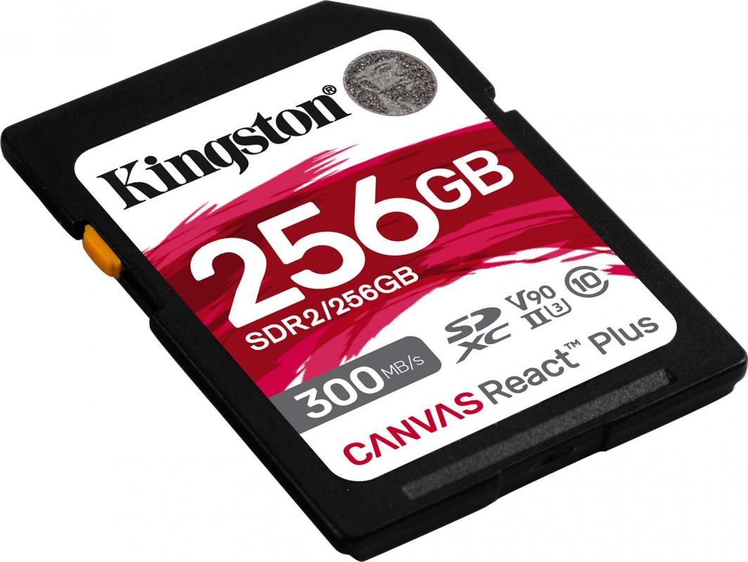 Kartë memorie Kingston Canvas React Plus, 256GB, UHS-II SDXC, e zezë