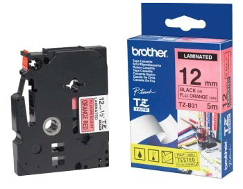 Shirit për printerët PRN Brother - TZE-B31,e zezë dhe portokalli