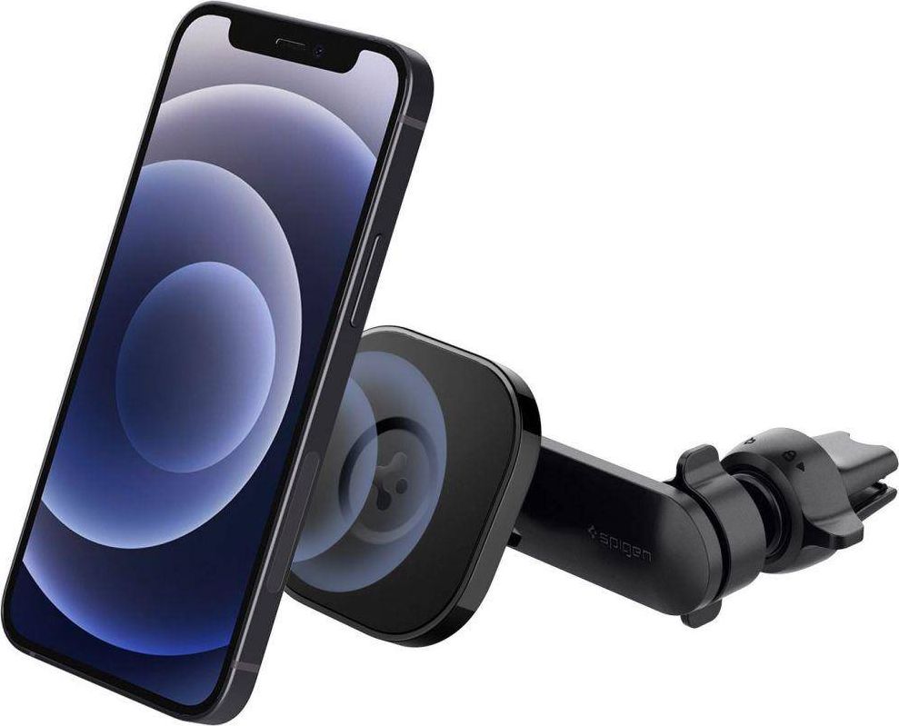 Mbajtës telefoni për makinë Spigen ITS12, magnetik MagSafe, për grilë ajri, i zi