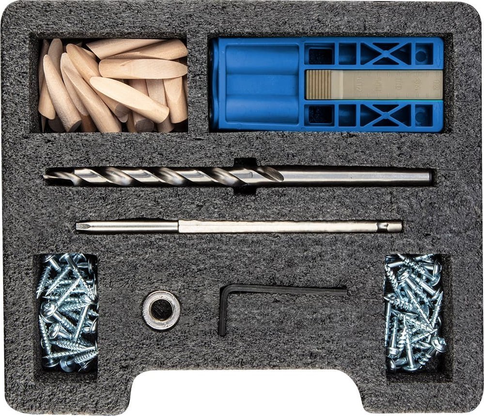 Set për lidhje të fshehura Graphite, 76 pjesë, për dru