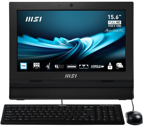 Kompjuter AIO MSI PRO AP162T ADL-04SCZ, 15.6" FHD touch, Intel N100, 4GB 128GB SSD, i zi