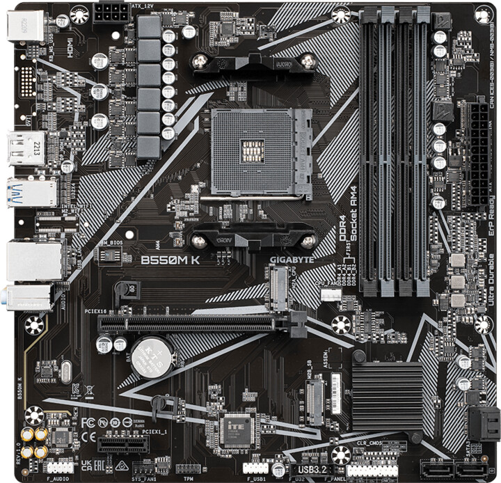 Pllakë amë GIGABYTE B550M K - AMD B550