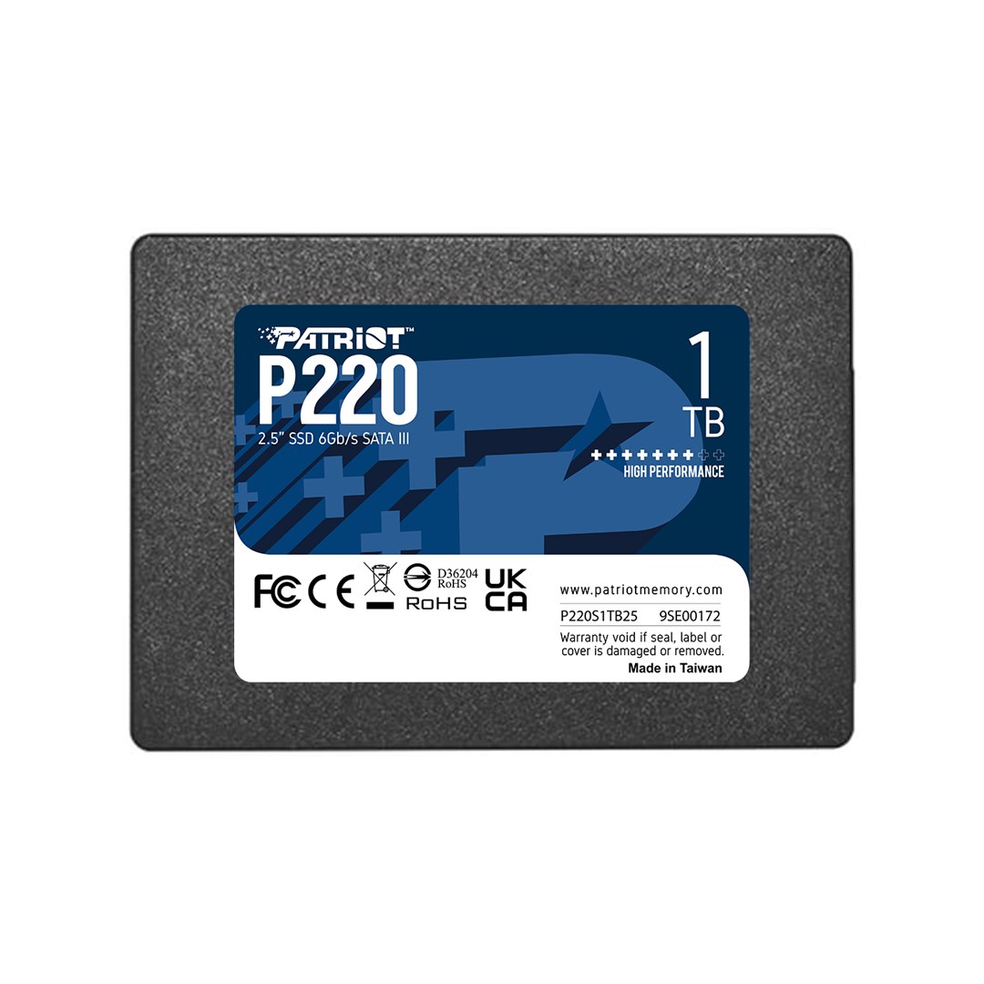 Disk SSD Patriot Memory P220, 1 TB, 2.5", SATA III, e zezë
