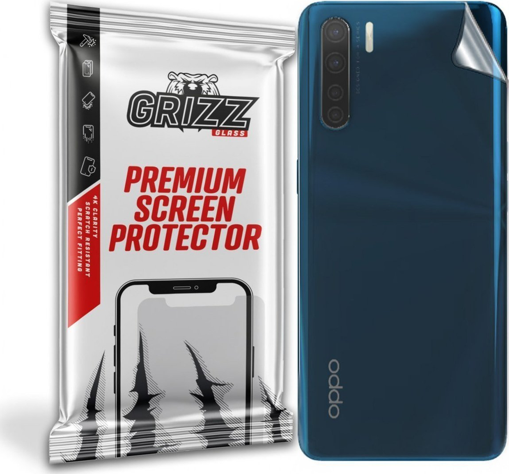 Folie mbrojtëse për pjesën e pasme GrizzGlass Oppo A91, sateni